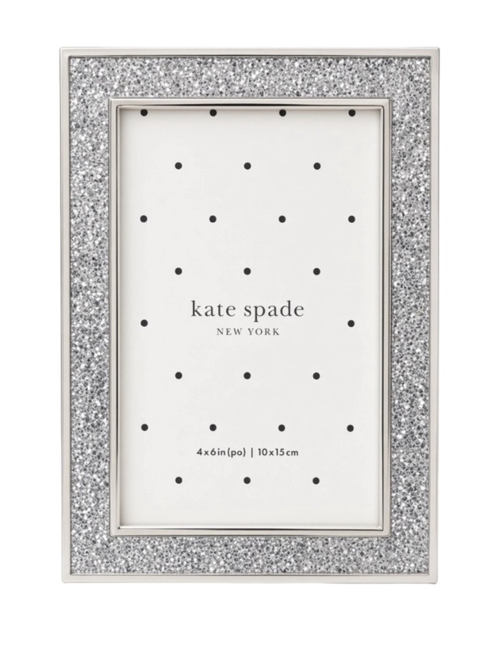 Kate Spade x Lenox Sitting Pretty Silver Glitter 4x6 Picture Frame NEW